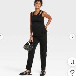 Black Women's Maternity 90s Cargo Pants